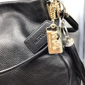 COACH black leather three compartment shoulder bag thumbnail 14