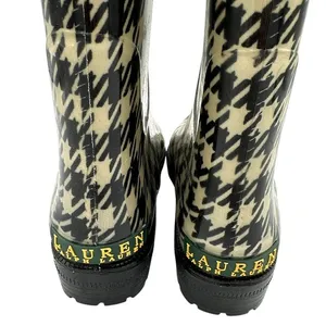 Lauren Ralph Lauren Houndstooth Tall‎ Rain Boots Women's Size 6 Classic Timeless thumbnail 3