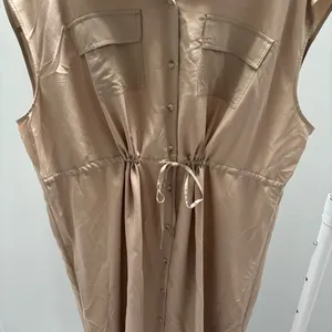 Old Navy Mocha Taffy Waist-Defined Utility Midi Shirt Dress thumbnail 4