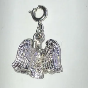 Silver Tone Vintage Eagle Charm Pendant thumbnail 3