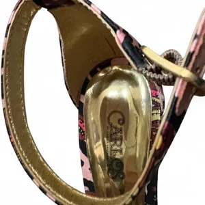 Carlos Santana Sunset Paisley‎ Heels 7M Y2K Pink Gold Stiletto thumbnail 2