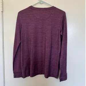 Bombas Women's Merino Wool Crew Neck Long Sleeve in Cranberry Size Small thumbnail 2