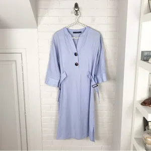Zara Basic Light Blue Casual Style Shirtdress Size S thumbnail 2