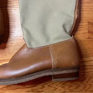 Vintage LL Bean Tan Canvas Leather Riding Equestrian boots 8.5 Neutral Classic thumbnail 9