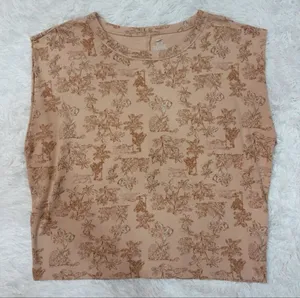 Aerie Women's Beige Floral leopard jungle Print Sleeveless Top thumbnail 1