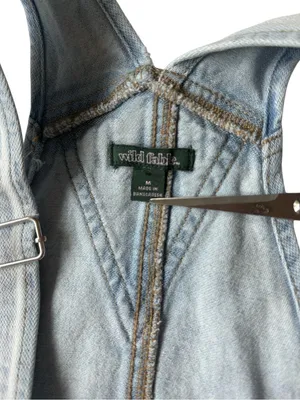 Wild Fable Light Blue Baggy Overalls thumbnail 8