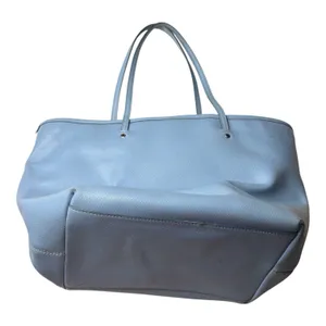 Coach Crossgrain Leather Taxi Street Zip Tote Sky Blue W/ Hangtag XL Purse Flaws thumbnail 11