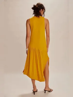 NWT Free People Monika Midi Dress Mango Small thumbnail 2