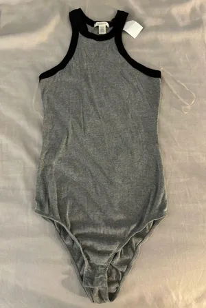 Charlotte Russe Gray Bodysuit thumbnail 1