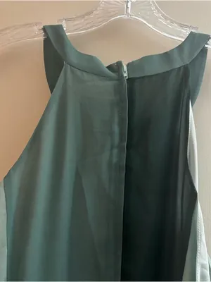 Modcloth green sleeveless High-Low color block Chiffon maxi Dress NWOT size 2X thumbnail 4
