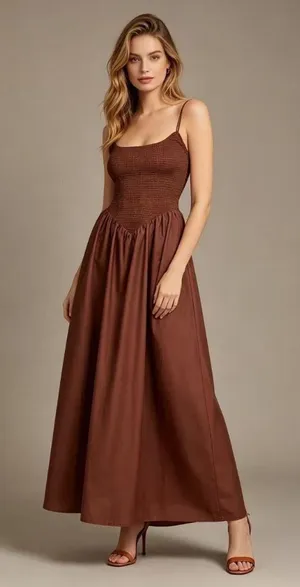 NWOT Farm Rio Cotton Burgundy Sleeveless Midi Dress Size XS thumbnail 1