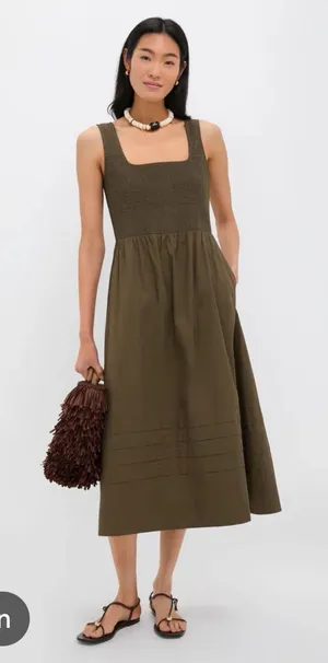 New With Tags Tuckernuck Olive Cotton Tiernan Dress Sz S thumbnail 1