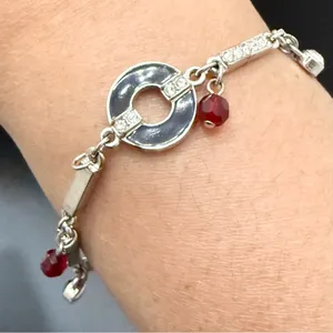 SWAROVSKI Crystal Swan Signed Silver-tone Toggle Bracelet 12.2g. thumbnail 2