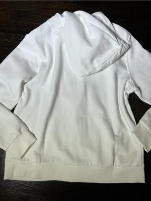 H&M White Full Zip Hooded Sweatshirt Large thumbnail 5