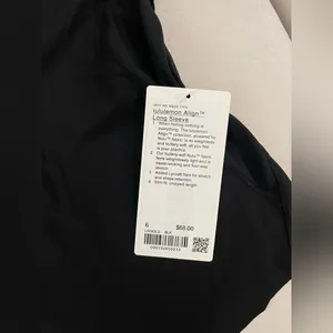 Lululemon NWT Align Shirt Top Long Sleeve Tee Black Size 6 thumbnail 6