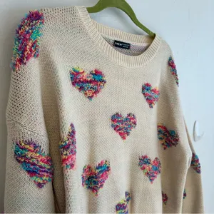 Heart Knit Sweater Size L thumbnail 4
