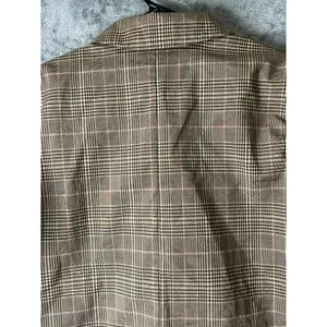 Petal +‎ Pup Plaid Double Breasted Blazer Brown Career Office Work Dark Academia thumbnail 4