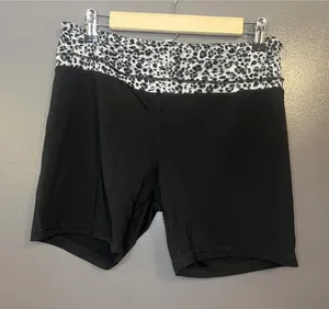 Aviva Yoga Shorts Womens XL Black Leopard Waist Stretch Activewear Running Gym thumbnail 1