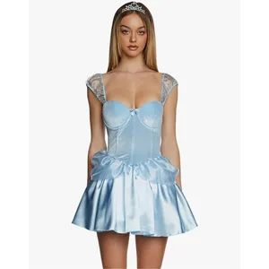 Dolls Kill blue Princess Cinderella satin velvet Costume thumbnail 4