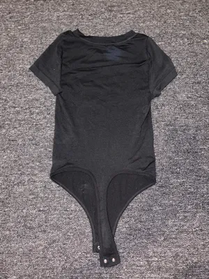 Wild Fable Short-Sleeve, Solid Black Bodysuit XXS thumbnail 2