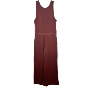 Athleta Luxe Coaster Wide Leg Jumpsuit in Cherrywood Women's Size Medium thumbnail 3