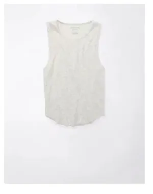 American Eagle Outfitters AE heather Gray high neck daily fave Ribbed Tank Top thumbnail 4