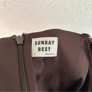 Aritzia Sunday Best Satin Dress Mocha Brown Sz 0 thumbnail 6
