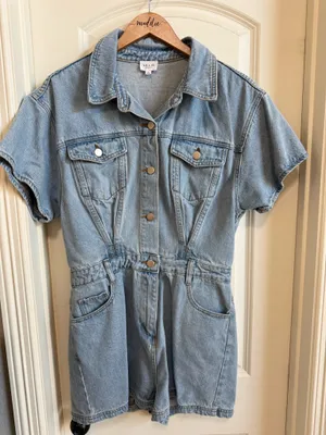 Boutique Denim Romper thumbnail 2