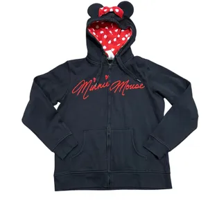 Disney Parks Originals Minnie Mouse ears with bow zip-front hoodie‎ Size XL thumbnail 1