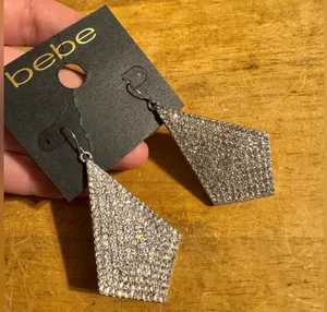 Bebe Dangle Rhinestone Statement Earrings thumbnail 3