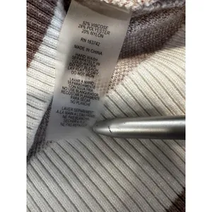 NWOT Sioni Women's M Dusty Pink Argyle Sleeveless Pullover Square Neck Sweater thumbnail 7