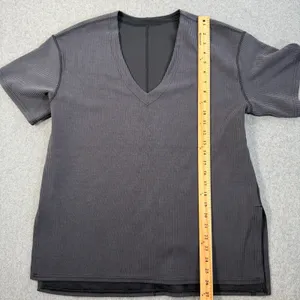 Lululemon Women's 6 Ribbed Softstreme Relaxed-Fit T-Shirt Gray Activewear thumbnail 6
