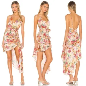 For Love & Lemons Versilla Floral Satin Hi-Lo Dress XS NWT‎ thumbnail 15
