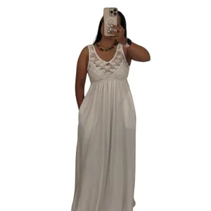 Aerie White Boho Crochet Bodice Midi Dress Sleeveless Flowy Summer Beach M NWT thumbnail 4