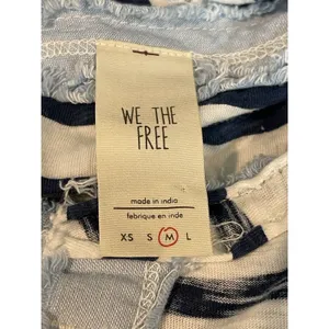 Free People Blue White Nautical Theme Lightly Distressed Sleeveless Top M thumbnail 7