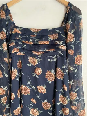 Abercrombie & Fitch Emerson Chiffon Long Sleeves Midi Floral Dress thumbnail 5