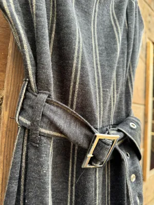 Stripe Pattern One Piece Jumper Gray thumbnail 2