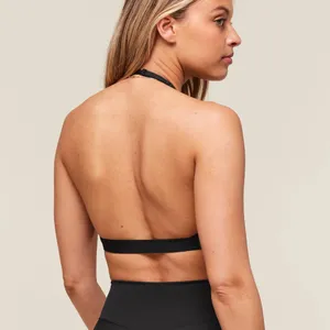 Gymshark Minimal Halterneck Sports Bra Black thumbnail 2