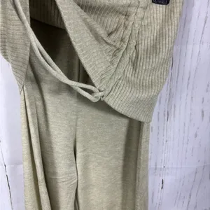 NWOT Forever 21 Avocado Green Tan Wide Leg Ruched Drawstring Fold over Pants thumbnail 3