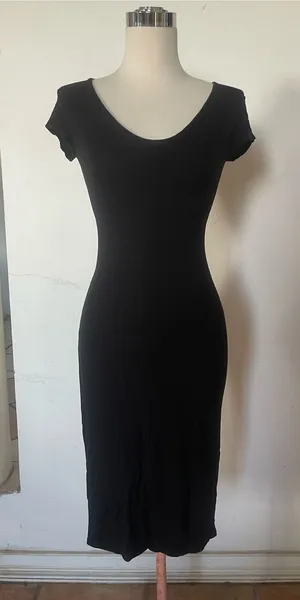 See You Monday Black Scoop-Neck Midi Dress thumbnail 1