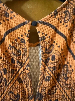 NWT Farm Rio Orange & Black Bandana Print Midi Dress thumbnail 10