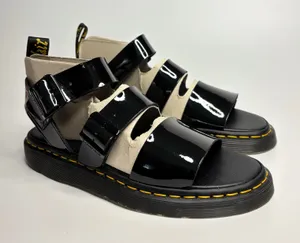 Dr. Martens Gryphon Patent Leather Gladiator Sandals in Black Patent Lamper thumbnail 1