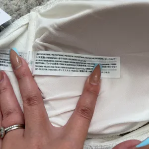 Abercrombie White Texture Cinched O Ring Swim Bandeau Bikini Top NEW thumbnail 9
