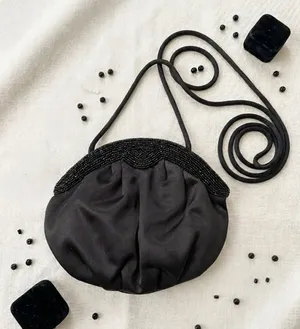 vintage La Regale black beaded evening bag thumbnail 1