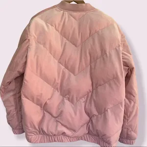 GAP pink down alternative crushed velvet coat thumbnail 3