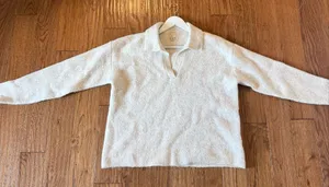 A New Day oatmeal collared polo sweater size small thumbnail 6