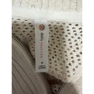 Anthropologie Daily Practice Half-Zip‎ Oversized Pullover Sweater Cream Medium thumbnail 10