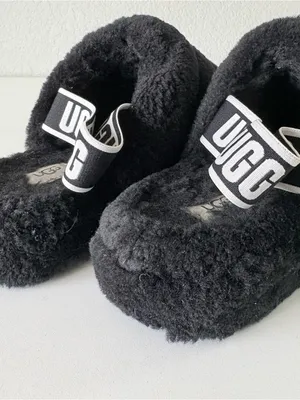 UGG Fluff Yeah Slide Women's Sheepskin Slipper Sandals Black Size 9 thumbnail 6