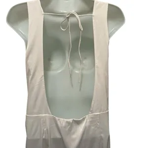 Abercrombie & Fitch Wedding Gown Sz XL Winter White Cut Out Back Slit Side Satin thumbnail 4
