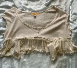 Urban Outfitters Cream Crop Top thumbnail 1